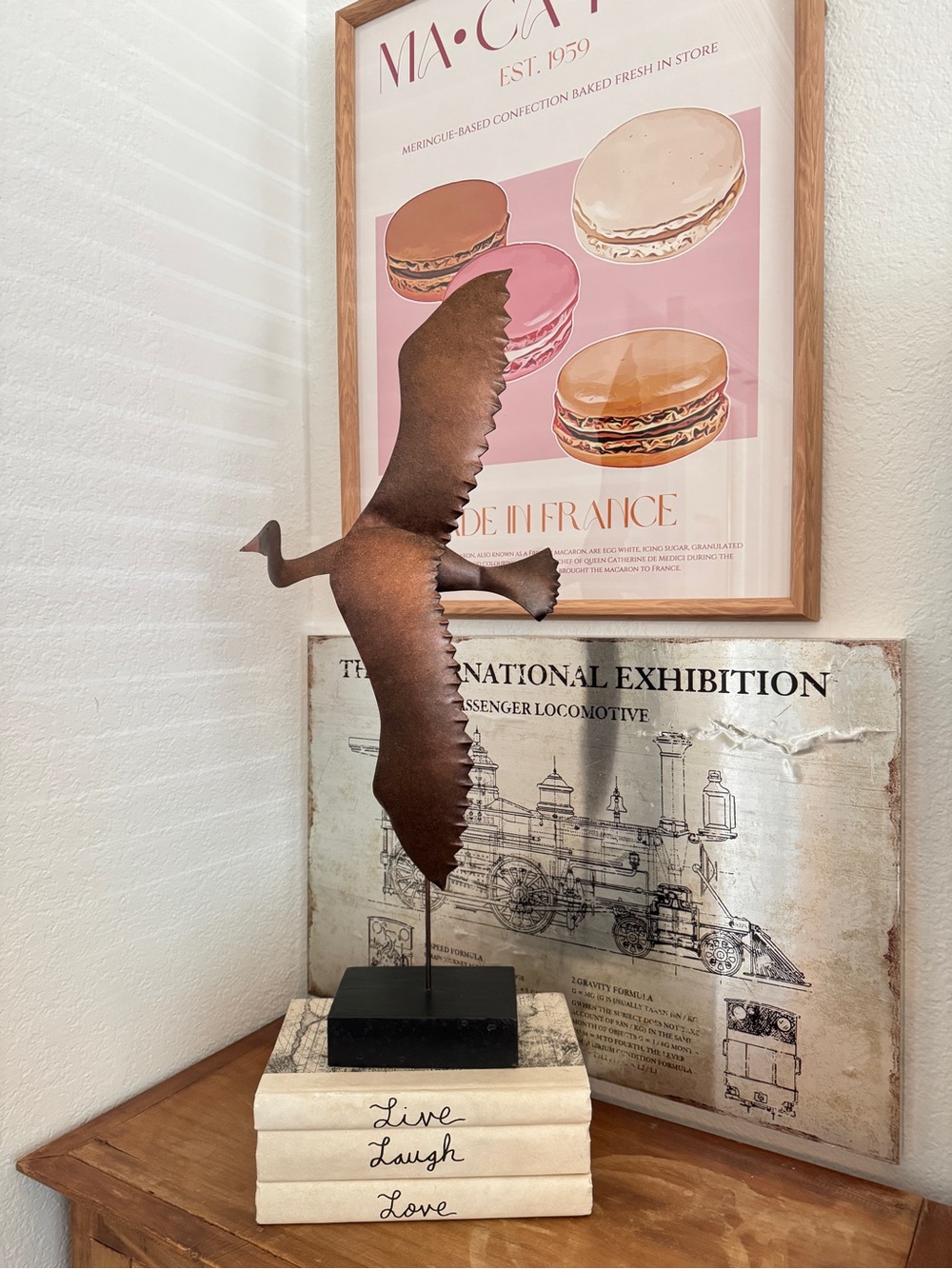 MCM Decorative Rust Brown Metal Seagull Sculpture – Home Art Accent